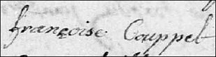 Signature de Françoise COUPPEL en 1775